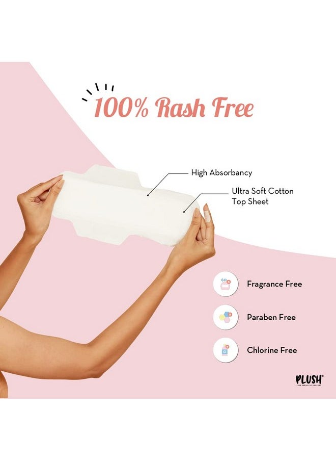 Sanitary Pads For Women (16 Pads) (Pack Of 4) 100% Pure U.S. Cotton Senitary Napkins |8 Light & (L) 6 Heavy Flow (Xl) & 2 Panty Liners | Ultra-Thin & Rash Free | Vegan For Normal-Sensitive Skin