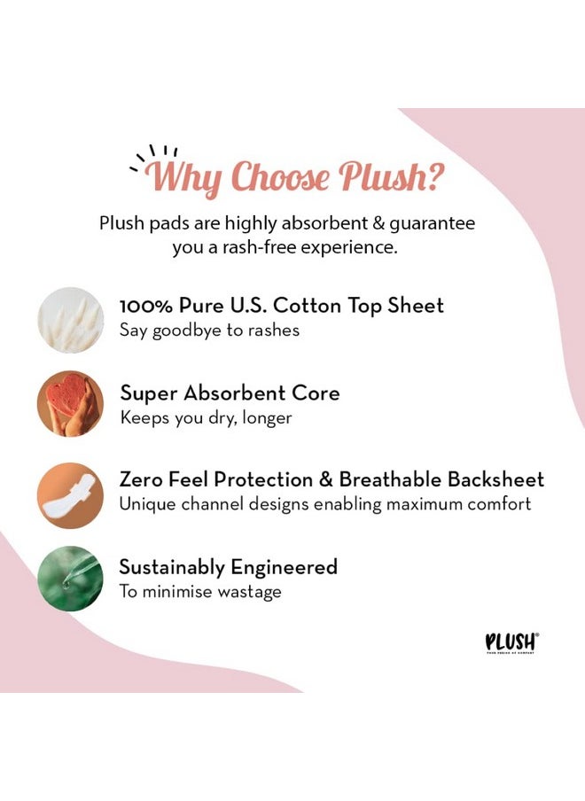 100% Pure U.S. Cotton 14 Sanitary Pads + 20 Panty Liners For Women | 8 Light Flow Pads (L) 6 Heavy Flow (Xl) | Ultra-Thin, Rash Free | Pure Cotton Top Sheet