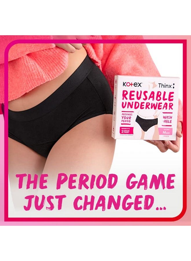 Reusable Period Underwear (Large Size, Pack Of 1) For Light/Medium Flow Period Protection | Leakproof With Odour Control | Easy To Wash - Washable Upto 50 Times | Full Coverage