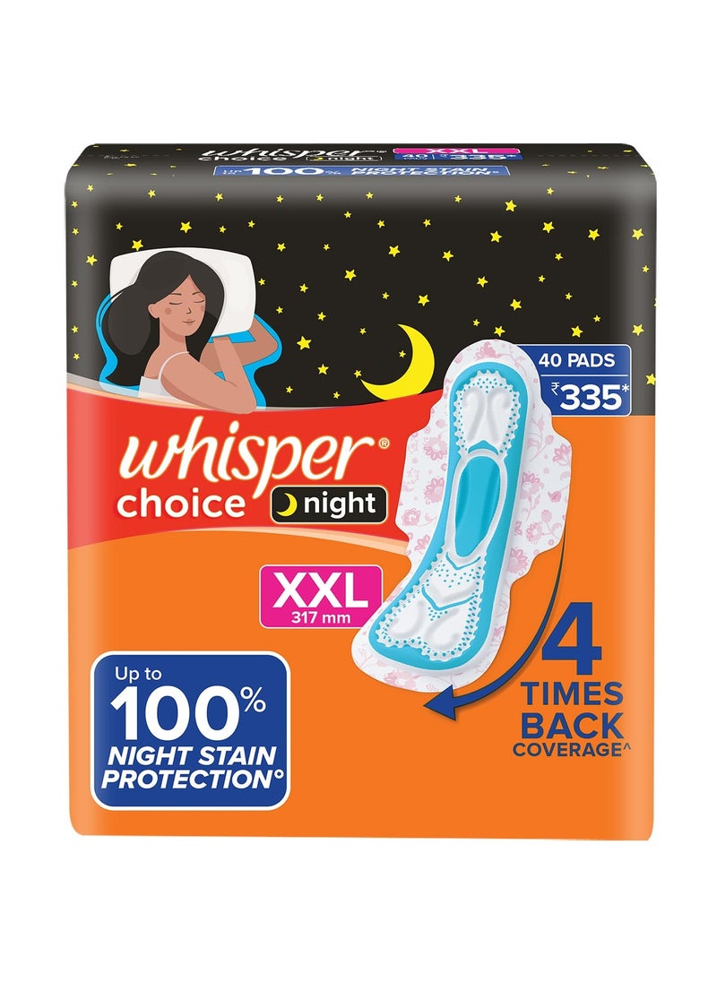 Whisper Ultra Overnight Sanitary Pad For Women With Wings - XXl, 40 Pads