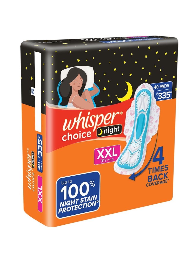 Whisper Ultra Overnight Sanitary Pad For Women With Wings - XXl, 40 Pads