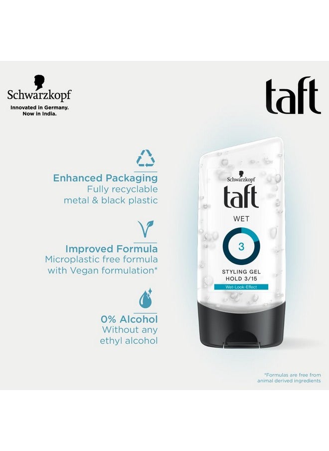 Taft Looks Wet Gel Power Gel - Extra Hold 3, 150 Ml