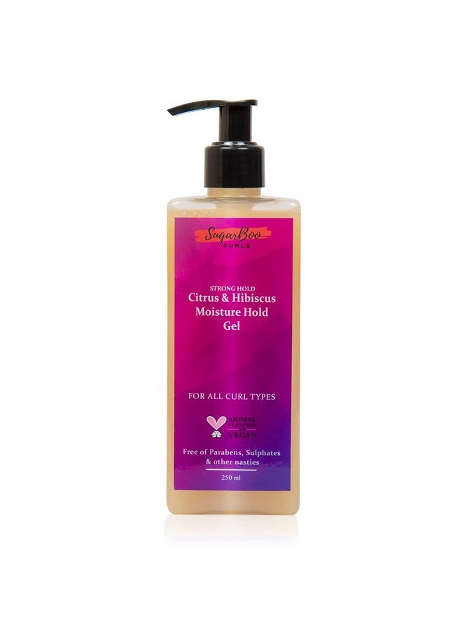 Curls Citrus & Hibiscus Moisture Hold Gel (250Ml) For Dry, Frizzy, Wavy, Curly Hair. Vegan & Cg Friendly. No Parabens, Sulphates & Other Nasties