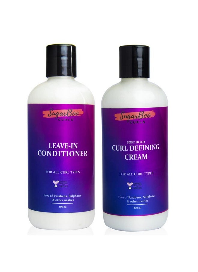 Curls Stylers Duo Cream Set (300Ml) For Dry, Frizzy, Wavy, Curly Hair. Vegan & Cg Friendly. No Parabens, Sulphates & Other Nasties