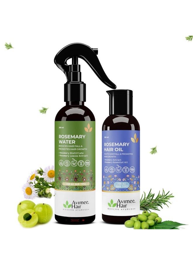 Rosemary Super Saver Combo For Hair Growth & Hair Fall | Rosemary Water (200Ml) | Rosemary Oil (100Ml) | Super Saver Combo