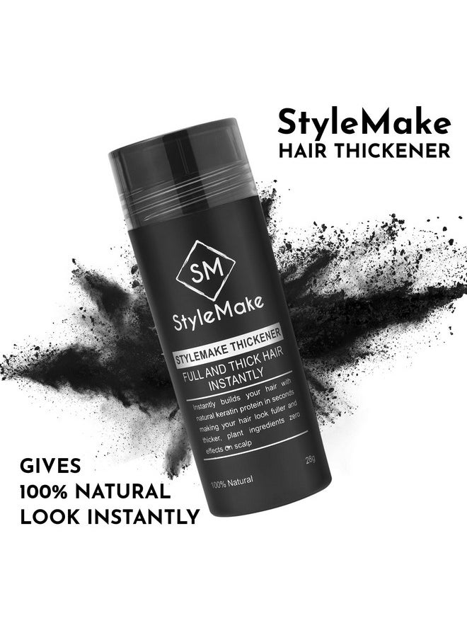 Thickener Hair Loss Concealer | Transform Thin, And Fine Hair With Hair Building Fibre | Hair Building Fibers For Men And Women (Black) | Completely Undetectable, 28 Grams