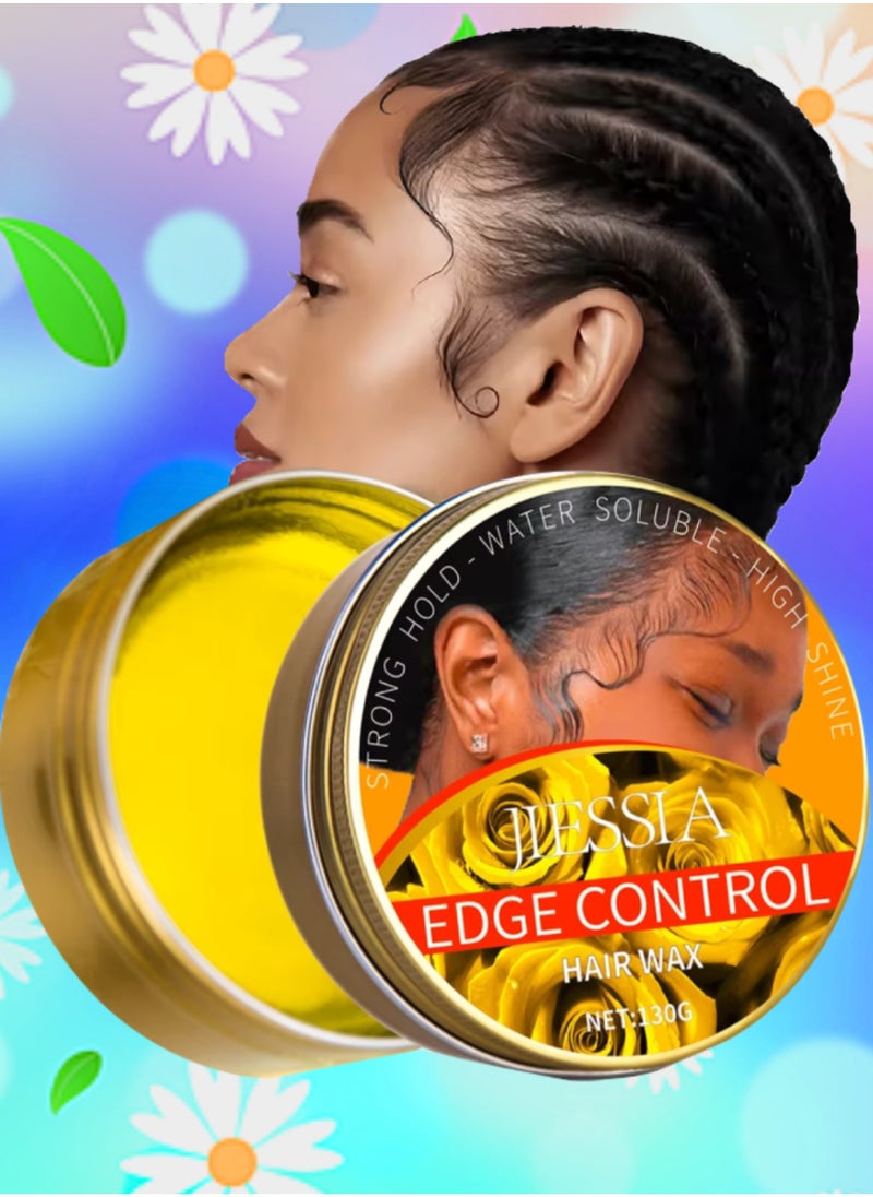 130g Edge Control Hair Wax Edge Control Max Hold Wax Fixing and Repairing Broken Curly Hair Hair Styling Gel Flyaway Hair Tamer Hair Finishing Gel Water Soluble Strong Hold Hair Gel