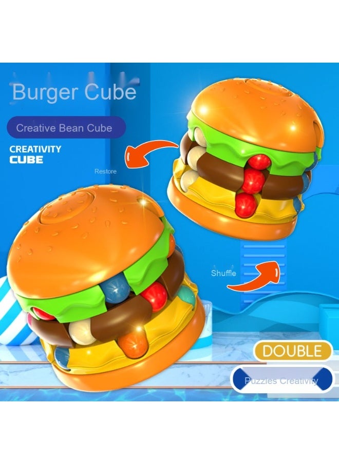 Burger Cube u0026 Fry Pods Magic Finger Spinner – Innovative Stress Relief Fidget Toy with Rotating Beads for Kids' Intelligence Development(Fries)