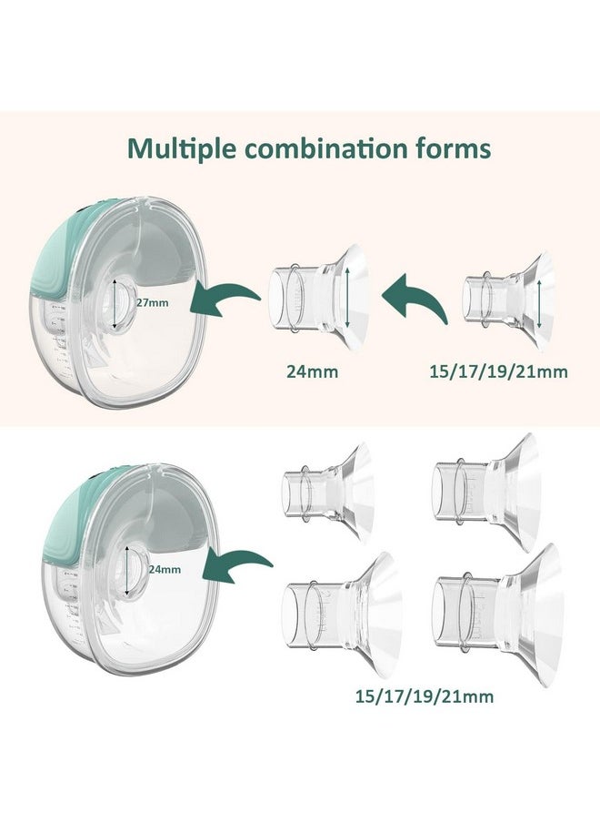 Flange Insert 19Mm For Mommed/Momcozy/Tsrete 24Mm Breast Shields/Flange, 19 Mm Flange To Reduce 24Mm Nipple Tunnel Down To 19 Mm, 1Pack