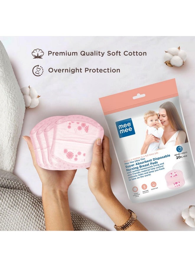 Disposable Nursing Breast Pads 48 Pcs | Ultra Thin Honeycomb Nursing Breast Pads With Leak Guard | Super Absorbent, Soft Cotton Maternity Pads | Compact & Discreet