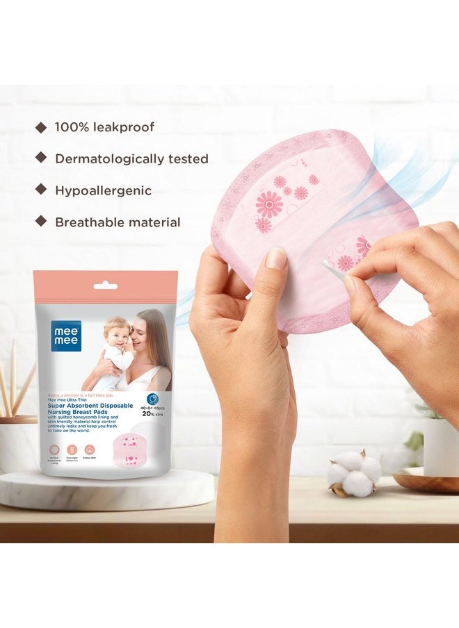 Disposable Nursing Breast Pads 48 Pcs | Ultra Thin Honeycomb Nursing Breast Pads With Leak Guard | Super Absorbent, Soft Cotton Maternity Pads | Compact & Discreet