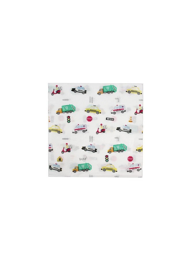 Transportation Paper Napkins, 24 Ct | Car Party Napkins | City Transportation Paper Napkins