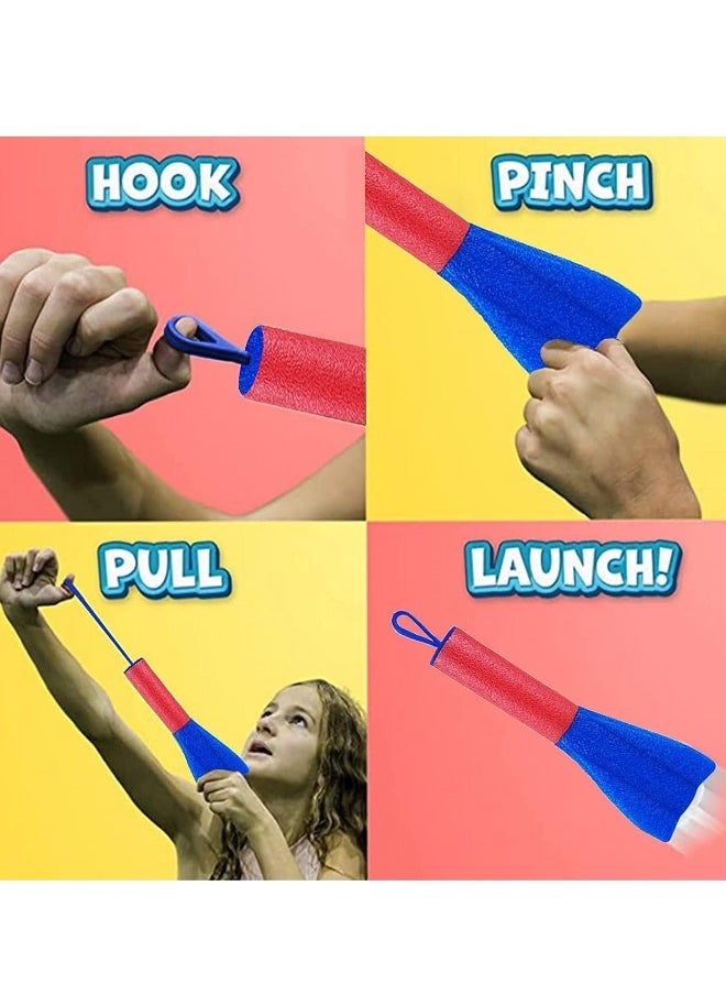 Slingshot Finger Rocket Launcher for Kids LED Foam Rocket Launchers Party Favors for Kids 4-8-12 Party Favors Gifts Toys for Kids Age 4 5 6 7 8 9 8 Pack