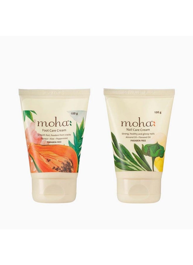 Foot Cream For Rough, Dry And Cracked Heel, Feet Cream For Heel Repair With Benefits Of Aloe Vera, Papaya & Peppermint (Nail + Foot Care 100Ml Each)