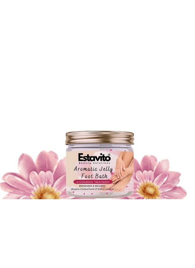 Jelly Soothing Foot Bath With Rose Petals 300Gms | Repairs Cracked Heels And Softens Cuticles |