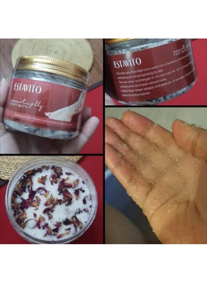 Jelly Soothing Foot Bath With Rose Petals 300Gms | Repairs Cracked Heels And Softens Cuticles |