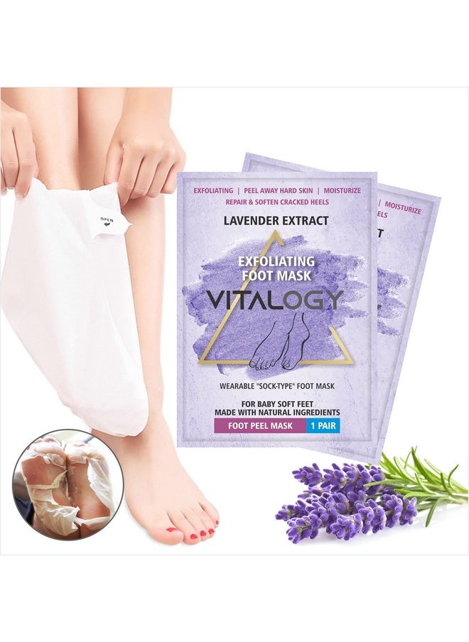 Foot Peel Mask For Dead Skin Removal | Exfoliating Foot Mask Peeling Feet Mask | Foot Hydrating Sock Pedicure Essential | Make Your Feet Baby Soft, Repair Rough Heels - Lavender (1 Pair)