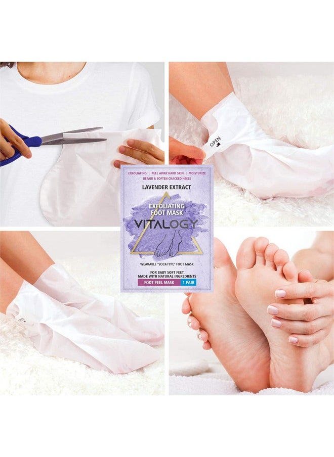 Foot Peel Mask For Dead Skin Removal | Exfoliating Foot Mask Peeling Feet Mask | Foot Hydrating Sock Pedicure Essential | Make Your Feet Baby Soft, Repair Rough Heels - Lavender (1 Pair)