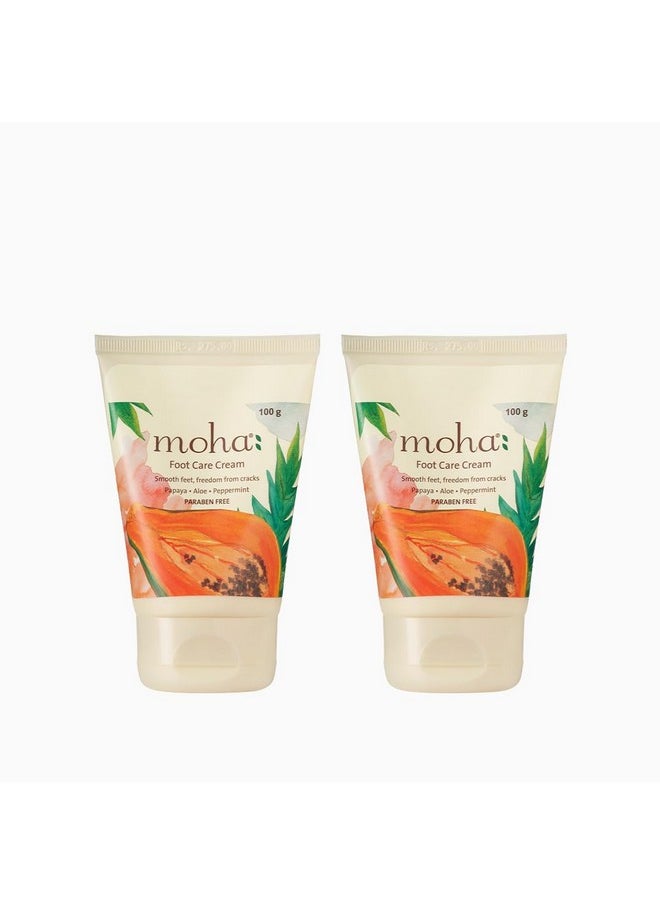 Foot Cream For Rough, Dry And Cracked Heel, Feet Cream For Heel Repair With Benefits Of Aleovera, Papaya & Peppermint Each 100 Gram (Pack Of 2)