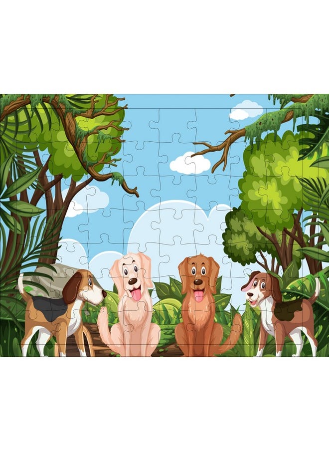 54 Pcs Wood Jigsaw Puzzles For Kids & Children Age 6+ Animal World And Sea World (Animals Pack Of 4)