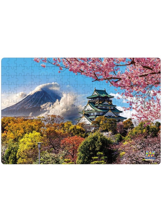 Kids Osaka Castle With Mount Fuji Jigsaw Puzzle, 252 Pieces