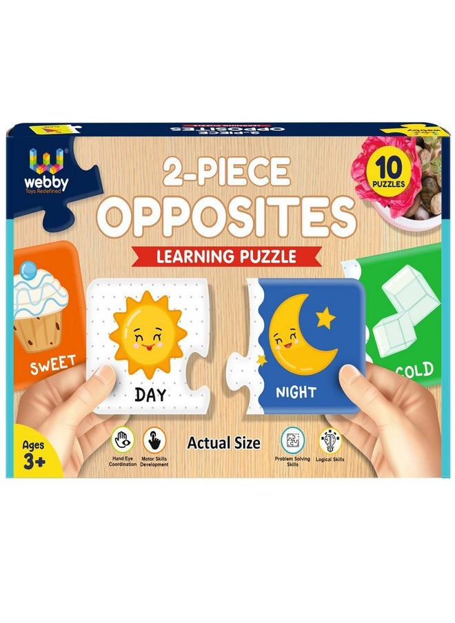 Opposites 2 Pieces Learning Pack Jigsaw Puzzle, Montessori Early Educational Pre School Puzzle Toys For 2+ Years Kid