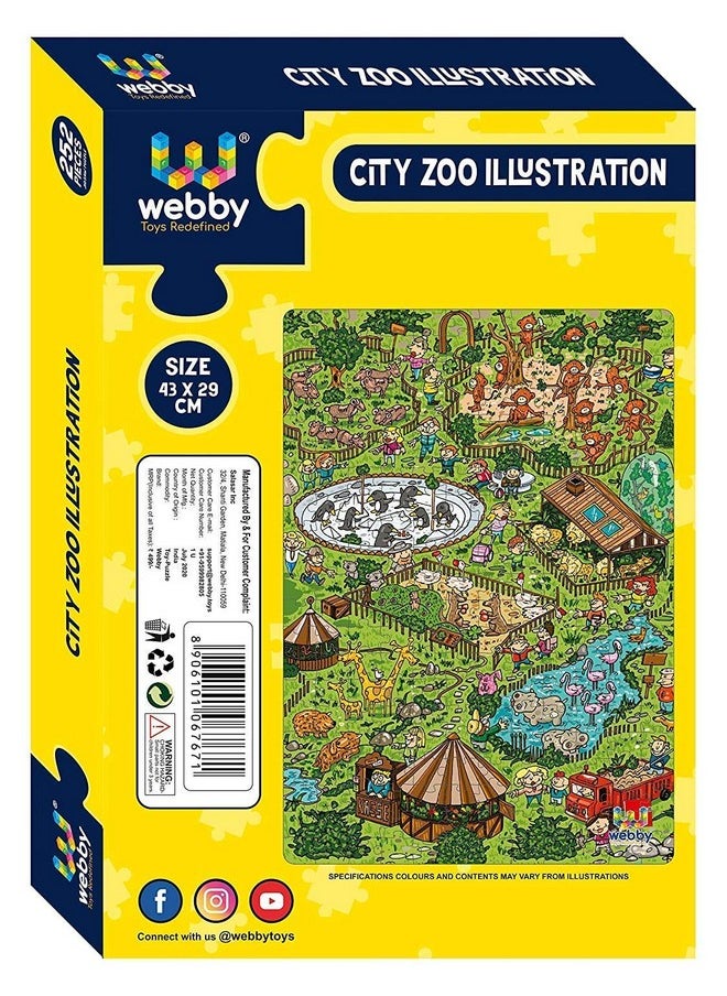 City Zoo Illustration Jigsaw Puzzle, 252 Pieces