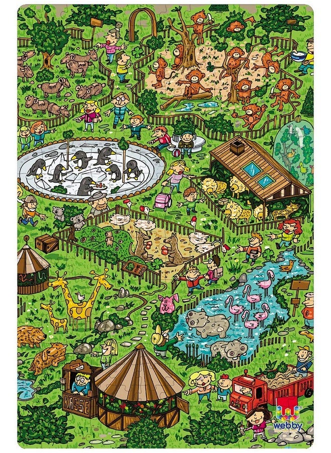 City Zoo Illustration Jigsaw Puzzle, 252 Pieces