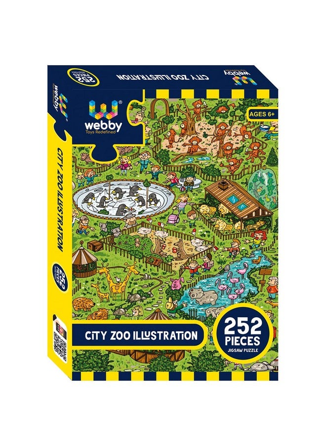 City Zoo Illustration Jigsaw Puzzle, 252 Pieces