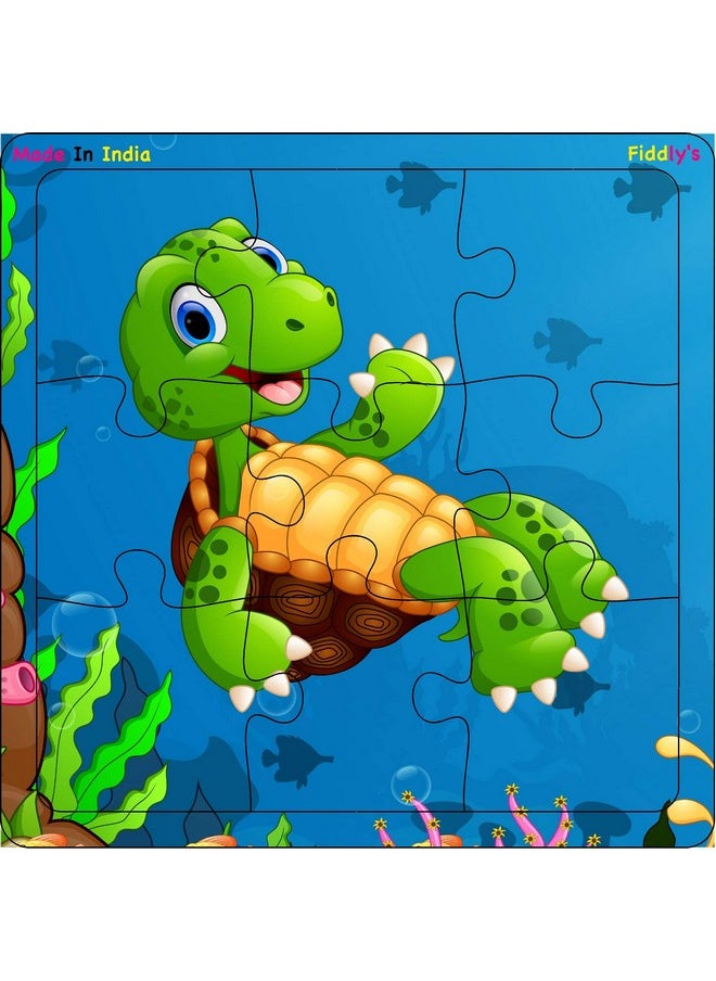 Wood Jigsaw Puzzles For Kids & Children - 9 Pieces (Sea, Pack Of 4) Age 3+