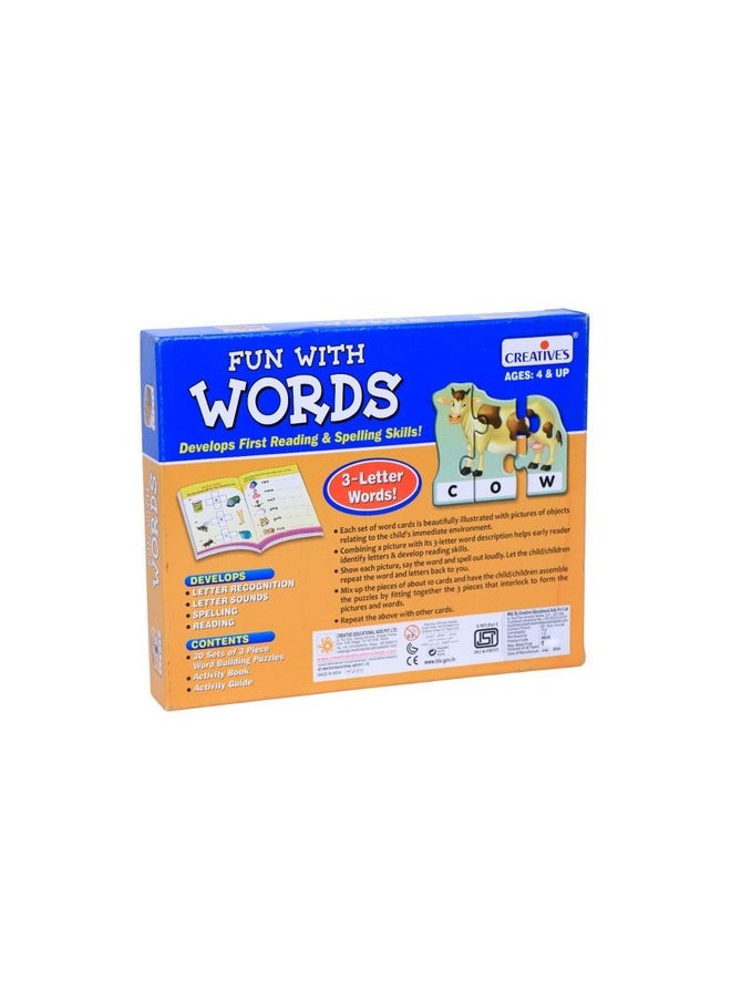 Fun With Words | 3 Letter Words| Develops Reading & Spelling Skills | Learning Games | Pre-School Games | Home Learning Game | Educational Games | Creative'S Pre-School Series |Ages 4 & Up