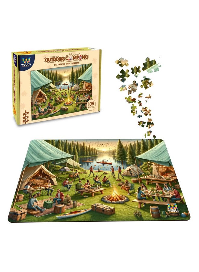 Outdoor Camping Jigsaw Puzzle For Kids, 108 Pieces