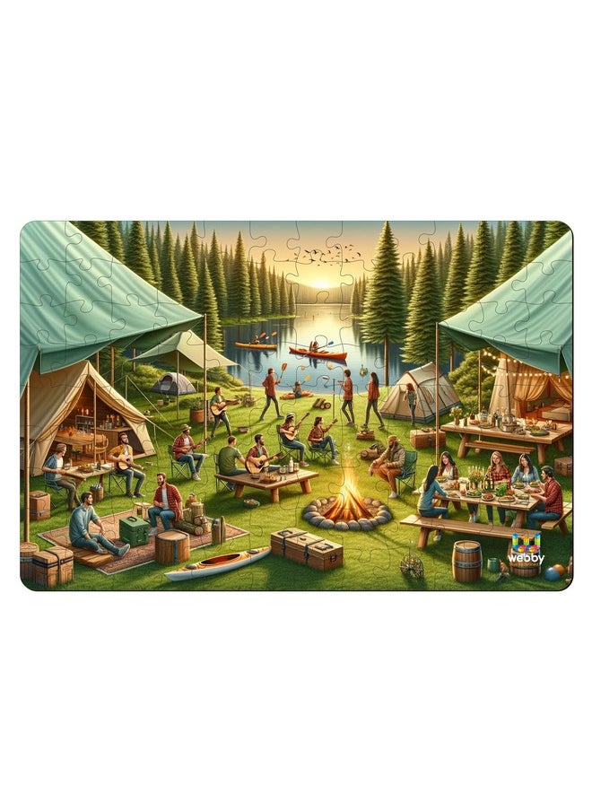 Outdoor Camping Jigsaw Puzzle For Kids, 108 Pieces