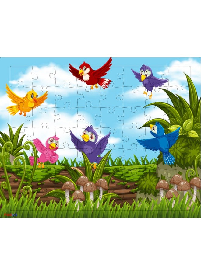 54 Pcs Wood Jigsaw Puzzles For Kids & Children Age 6+ Animal World And Sea World (Birds Pack Of 3)