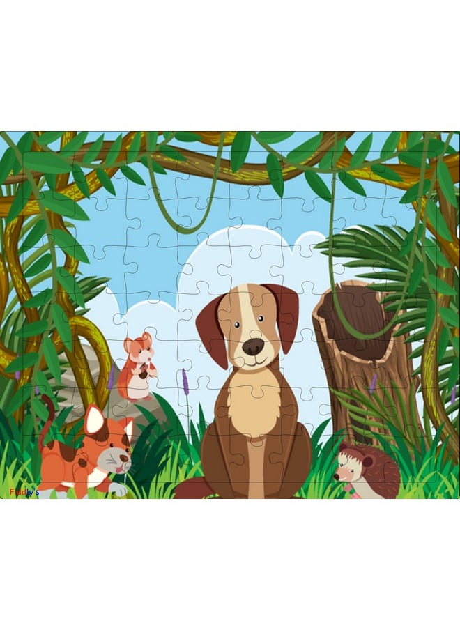 54 Pcs Wood Jigsaw Puzzles For Kids & Children Age 6+ Animal World And Sea World (Cute Animals Pack Of 3)