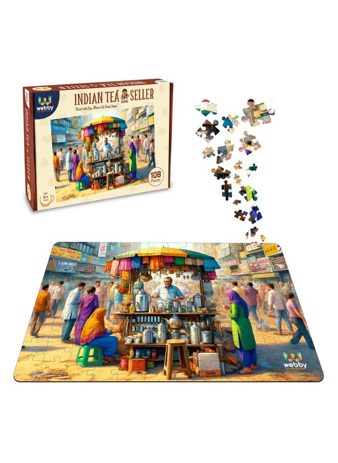 Indian Tea Seller Jigsaw Puzzle For Kids, 108 Pieces