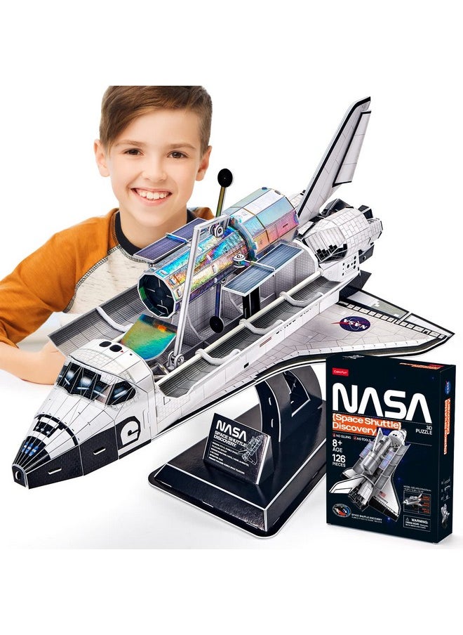 Ce Shuttle Discovery Cubicfun 3D Puzzles For Adults Kids Space Toys For Boys 5-8 Rocket Ship Puzzles For Kids Ages 8-10 12-14 Crafts For Adult Space Exploration Puzzle, 126 Pieces