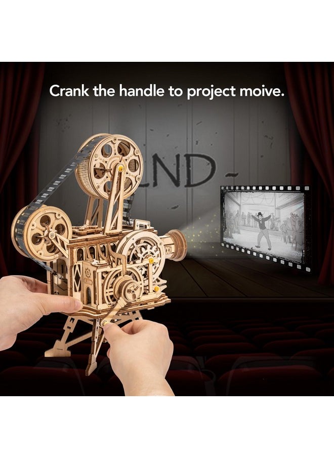 3D Puzzle For Adults, Diy Wooden Model Kit For Adults To Build, Handheld Film Mechanical Gear Building Set, Birthday Vitascope Projector