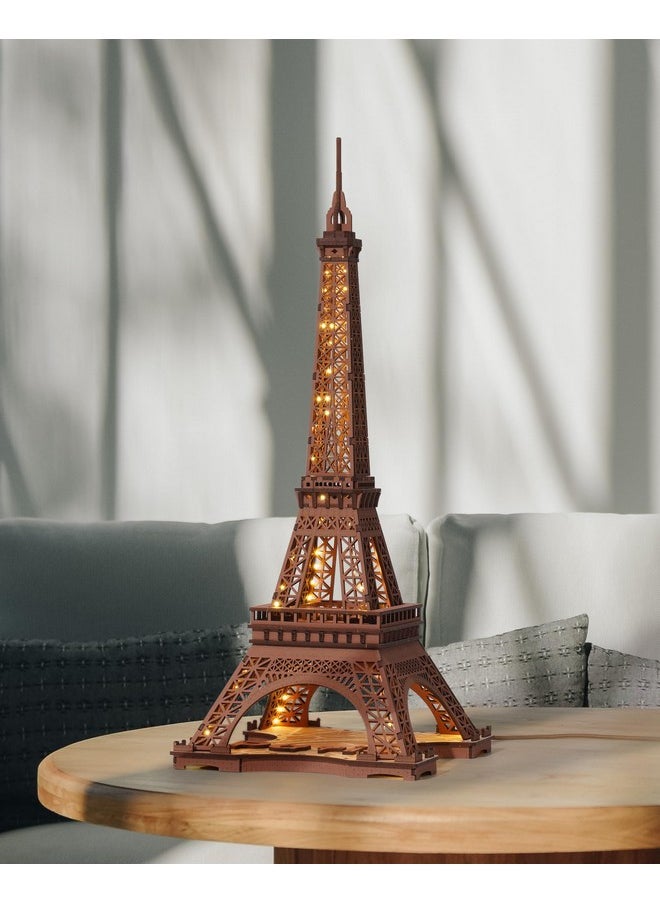 Eiffel Tower,3D Puzzle Model Kits For Adults,Diy 3D Wooden Puzzles For Adults,Builing Set With Led,Home Decoration Festival Gift Idea