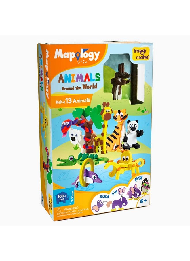 Mapology Animals Around The World | Make 13 Miniature Models | 3D Puzzle For Kids | Birthday Gift For Girls & Boys | Educational Toys For 5,6,7,8,9 Years