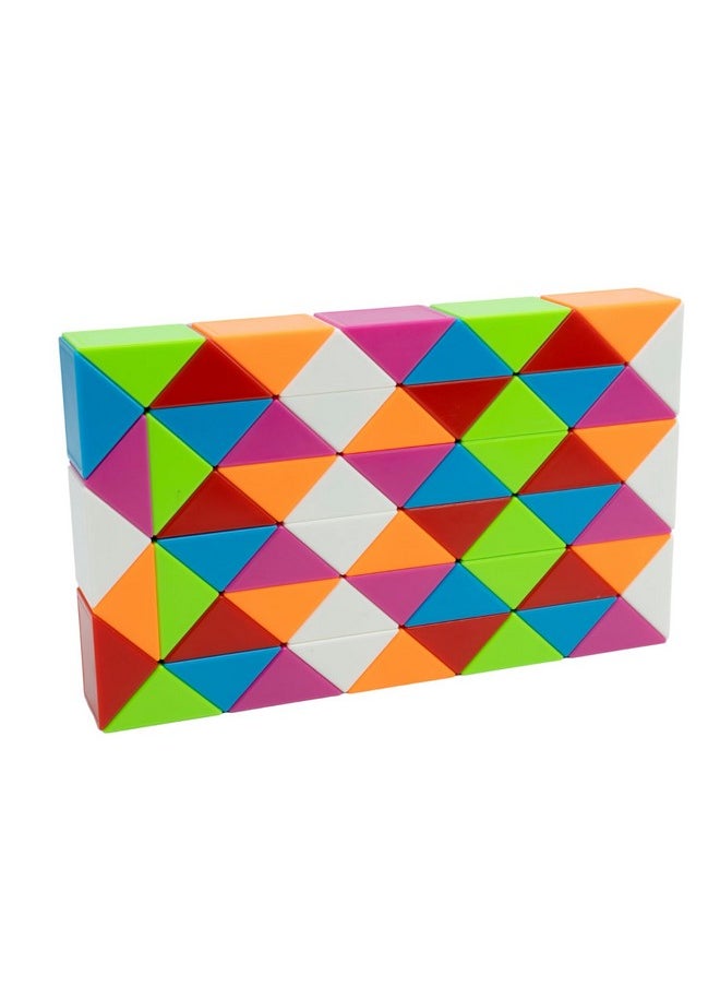 Magic Snake Rainbow Puzzle Cube (60 Wedges) | Twist And Turn Shape Creation Fun Game For Kids Boys Girls And Adults | Multicolor Brain Teaser Stress Buster Toy | For Ages 3 Years And Above