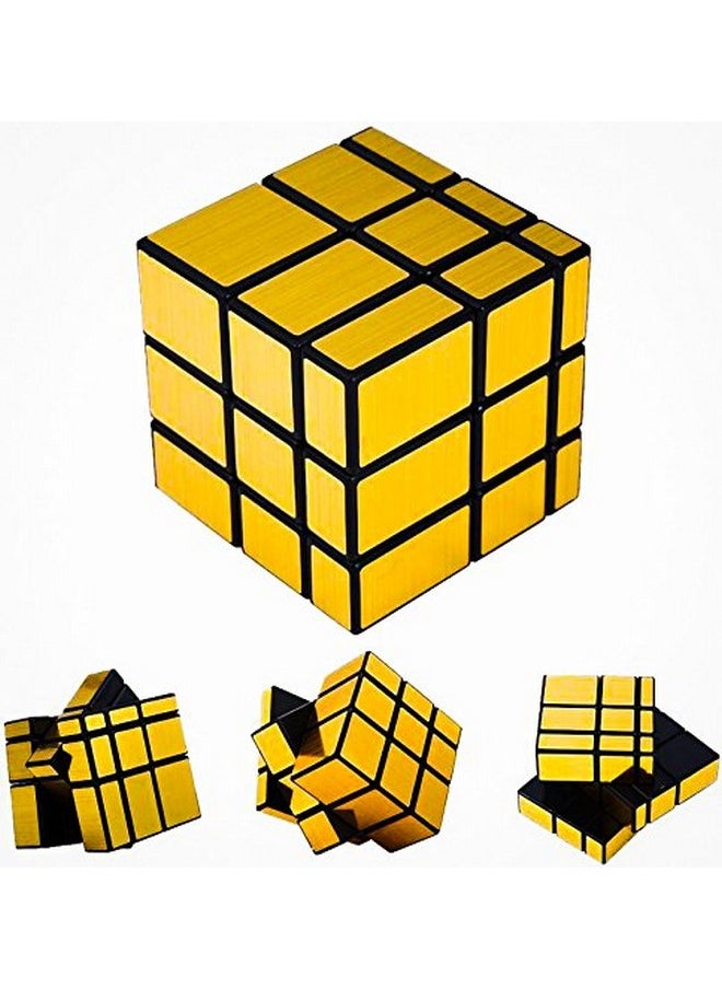 Speed Cube Combo Set Of 4X4 Stickerless And Gold Mirror Stickered Cubes Puzzle Combo (4X4 Cube +Mirror Cube)