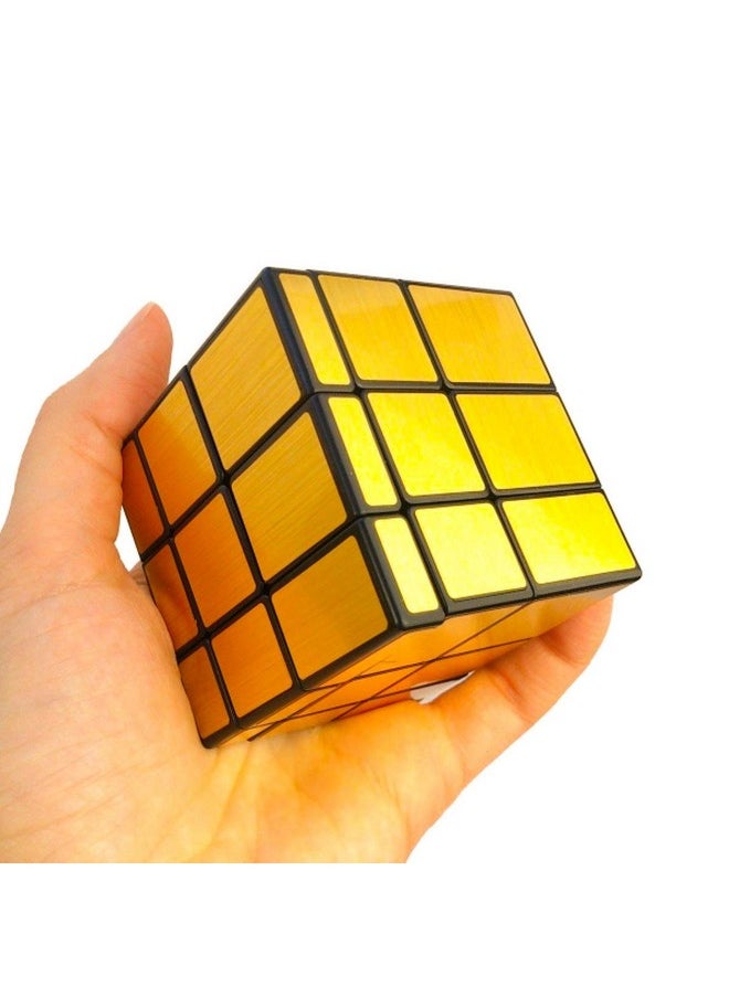 Speed Cube Combo Set Of 4X4 Stickerless And Gold Mirror Stickered Cubes Puzzle Combo (4X4 Cube +Mirror Cube)