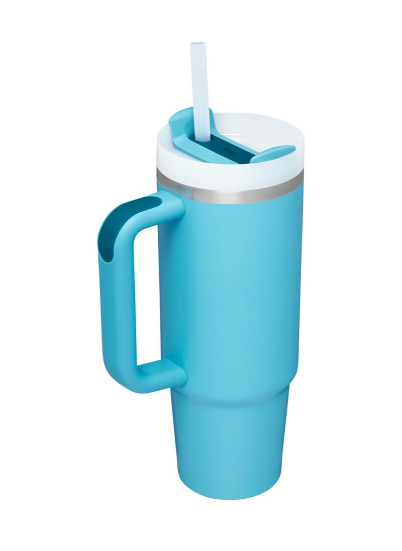 Stanley Quencher H2.0 FlowState Tumbler 30OZ BLUE - POOL Stainless Steel Vacuum Insulated with 3-Position Lid and Straw Perfect for Water Iced Tea Coffee On-the-Go Hydration Ideal Gift Stanley Cup