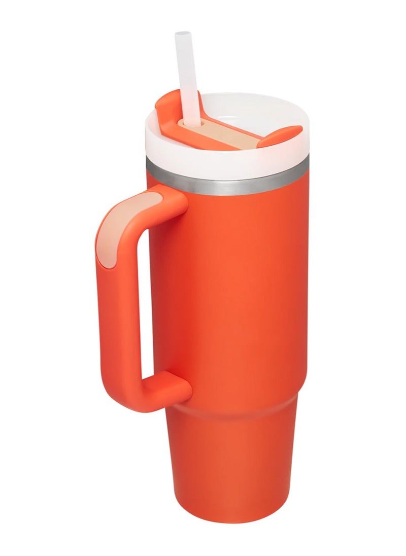 Stanley Quencher H2.0 FlowState Tumbler 30OZ ORANGE Stainless Steel Vacuum Insulated with 3-Position Lid and Straw Perfect for Water Iced Tea Coffee On-the-Go Hydration Ideal Gift Stanley Cup