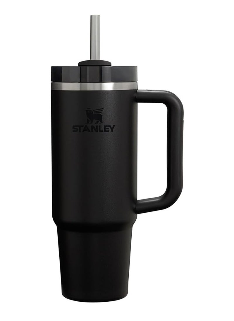 Stanley Quencher H2.0 FlowState Tumbler 30OZ BLACK Stainless Steel Vacuum Insulated with 3-Position Lid and Straw Perfect for Water Iced Tea Coffee On-the-Go Hydration Ideal Gift Stanley Cup