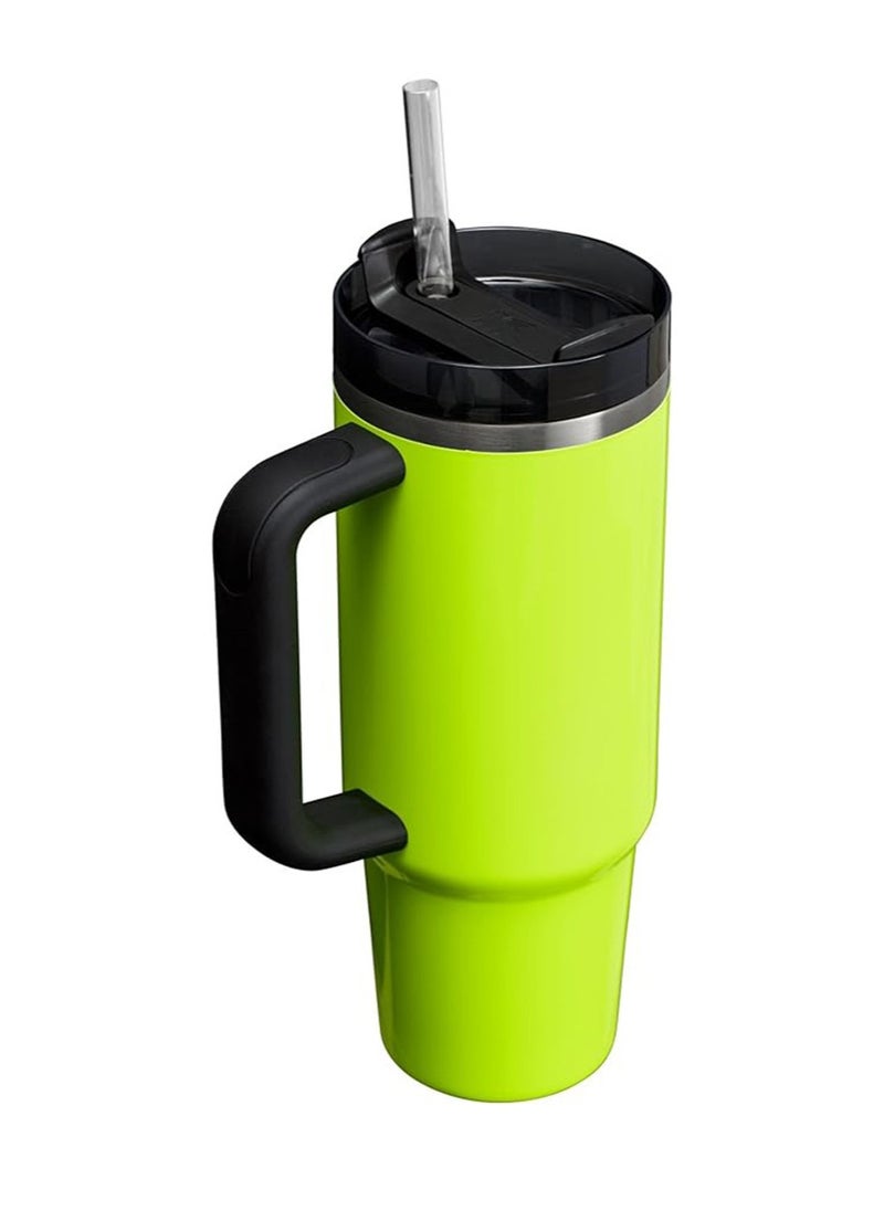 Stanley Quencher H2.0 FlowState Tumbler 30OZ NEON YELLOW Stainless Steel Vacuum Insulated with 3-Position Lid and Straw Perfect for Water Iced Tea Coffee On-the-Go Hydration Ideal Gift Stanley Cup