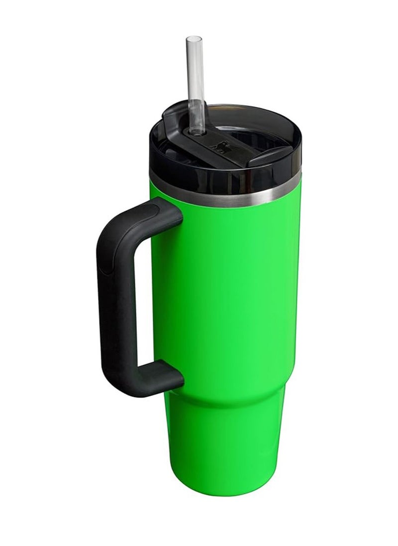 Stanley Quencher H2.0 FlowState Tumbler 30OZ NEON GREEN  Stainless Steel Vacuum Insulated with 3-Position Lid and Straw Perfect for Water Iced Tea Coffee On-the-Go Hydration Ideal Gift Stanley Cup