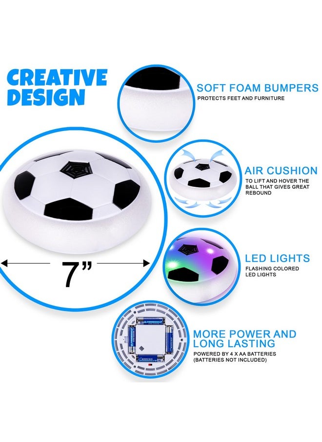 Light Up Hover Soccer Ball, Set Of 2, Floating Hover Balls With Foam Bumpers And Led Lights, Soccer Toys For Boys And Girls, Led Indoor Soccer Balls For Rainy Days, Great Gift For Kids