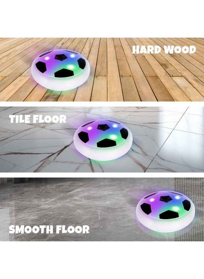 Light Up Hover Soccer Ball, Set Of 2, Floating Hover Balls With Foam Bumpers And Led Lights, Soccer Toys For Boys And Girls, Led Indoor Soccer Balls For Rainy Days, Great Gift For Kids